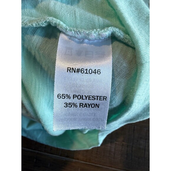 Y2K Vanity Mint Green Wrap Blouse Medium Sleeveless M Top Shirt - Picture 8 of 9